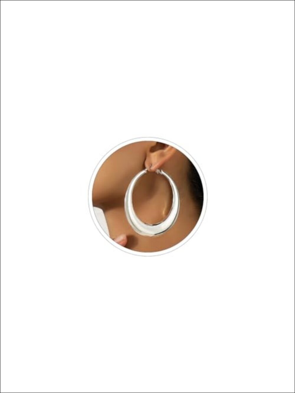 Large Hoop Earrings Lightweight Chunky Metal Hollow Women